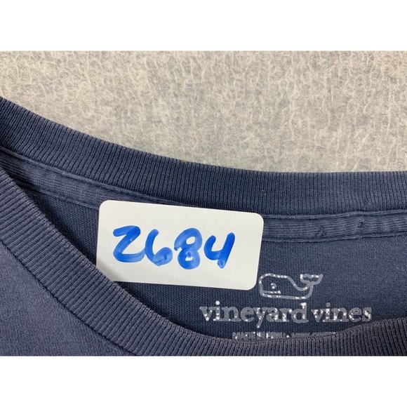 Vineyard Vines Texas Logo Long Sleeve Crew Tee Shirt (Men's Small) Blue - Picture 10 of 10